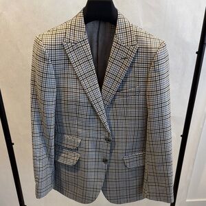 Joseph Abboud Blue and White Plaid Made to Measure Blazer size 38S